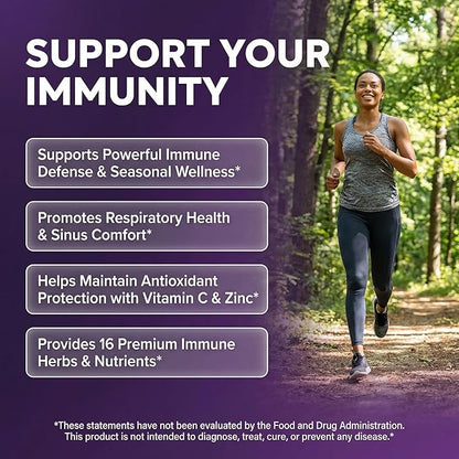 Organic Immune Support with PAU D'Arco Garlic Cayenne Pepper Oregano Ginger Grapefruit Onion Black Seed Sea Moss Black Pepper Zinc Eucalyptus Vitamin C Vitamin D Organic Soursop By Clean Nutra