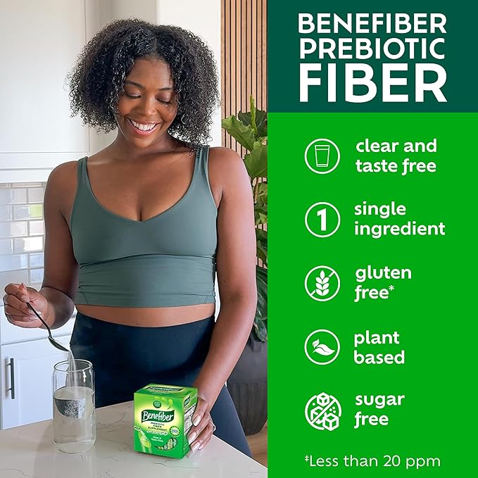 Benefiber On The Go Prebiotic Fiber Supplement Powder for Digestive Health, Daily Fiber Powder, Unflavored Powder Stick Packs - 36 Sticks (Pack of 2)