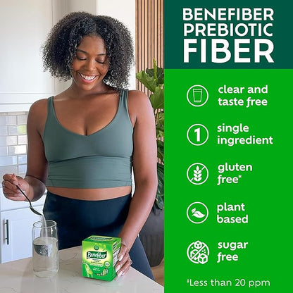 Benefiber On The Go Prebiotic Fiber Supplement Powder for Digestive Health, Daily Fiber Powder, Unflavored Powder Stick Packs - 36 Sticks (Pack of 2)
