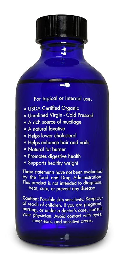 Organic, Flaxseed Oil, Liquid, Supplement, for Cooking, Hair – 100% Pure, Flaxseed Oil, by Zongle Therapeutics, 4 OZ