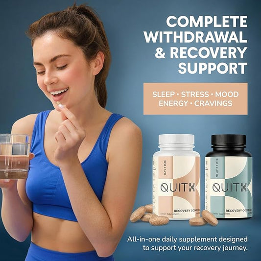Withdrawal and Detox Support 60 Day Recovery Complex – Sleep, Energy, Stress, Mood, & Craving Support – Daily Supplement - Magnesium Glycinate, Ashwagandha, GABA, L-Theanine, Agmatine & More