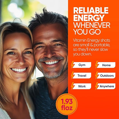 Vitamin Energy Immune+ Extra Strength Energy Shot Mango 48 Pack, 260mg Natural Caffeine, B-Vitamins, Citicoline, Green Tea, Immunity & Focus Support, Zero Sugar, Gluten-Free 1.93 fl oz