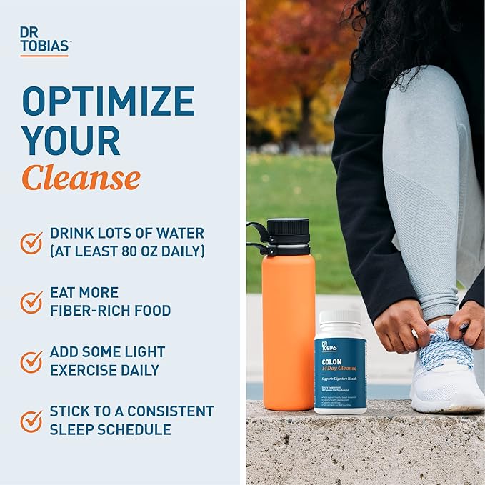 Dr. Tobias Colon Cleanse - Constipation Relief & Gut Health Support for Women & Men | 14 Day Colon Cleanser for a Gentle Colon Detox & Gut Flush - 4 Bottles of 28 Capsules