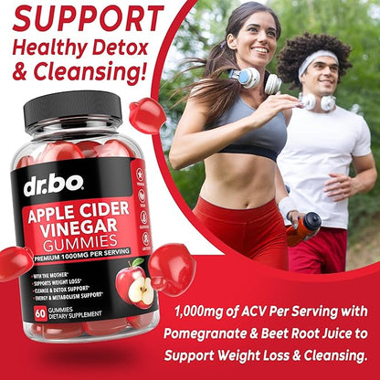 ACV Apple Cider Vinegar Gummies - Natural Support for Advanced Weight Loss, Detox, Cleansing, Digestion Plus Gut Health - ACV Gummies Supplements with 1000MG Apple Cider Vinegar Gummy with The Mother