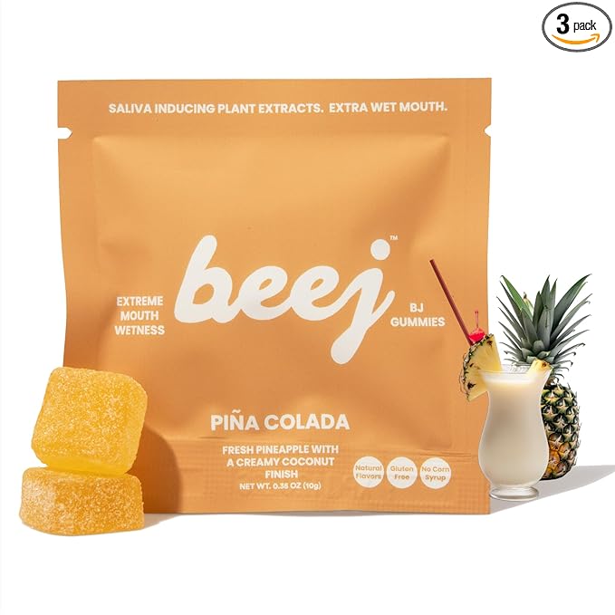 BEEJ Gummies for Couples - Natural Intimacy Gummy Candy - Romantic Gift for Birthday, Honeymoon, Anniversary, Valentines Day - No Artificial Flavors - Made in USA - 3 Pack, Piña Colada