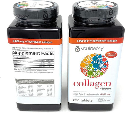 Youtheory Collagen Advanced Formula Tablets - 390 ct (2-Pack for 780 Ct)