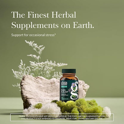 Gaia Herbs Calm A.S.A.P. - Stress Support Supplement with Skullcap, Passionflower, Chamomile, Vervain, Holy Basil & More - Supports Calm* - 60 Vegan Liquid Phyto-Caps (20 Servings)