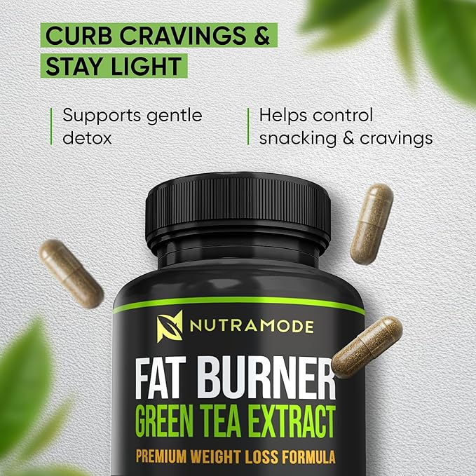 Green Tea Weight Loss Diet Pills for Women & Fat Burner for Men, GLP-1 Activate Weight Loss Supplement with Green Coffee Bean & Raspberry Ketones, Appetite Suppressant & Metabolism Booster - 60 caps.