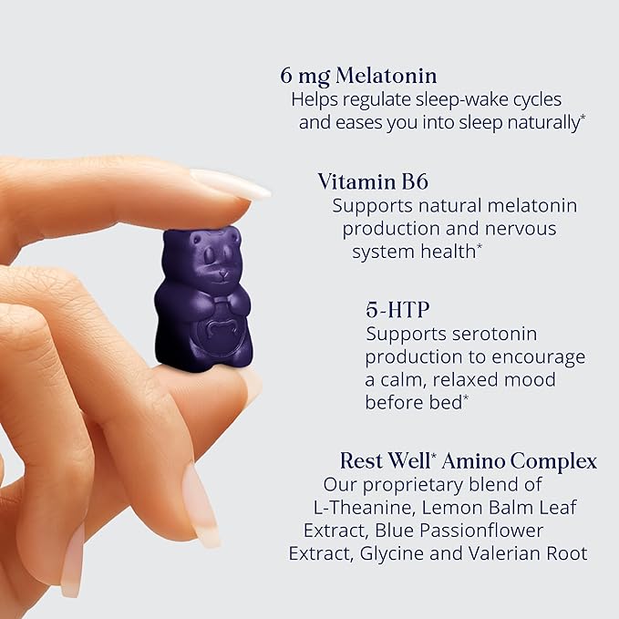 SugarBearPro Sleep Gummy 2 Month Supply, Extra Strength Melatonin 6mg, for Men & Women, Vegan Vitamin B6, L-Theanine, 5 HTP, Valerian, Sleep Aid for Adults & Teens, Certified Kosher (Pack of 2)