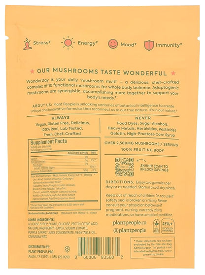 Plant People WonderDay Mushroom Gummies, 60 CT