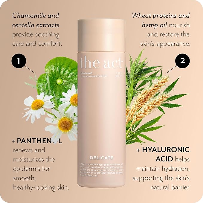 The Act Feminine Wash for Women - Gentle pH-Balanced Cleanser for All Skin Types, Including Sensitive Skin - Daily Comfort and Freshness, 6.8 fl oz