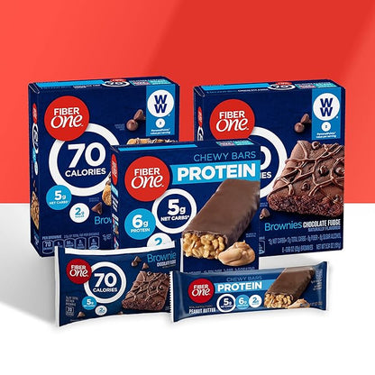 Fiber One Chewy Protein Bars, Caramel Nut, Protein Snacks, 1.17 oz, 5 ct (Pack of 4)