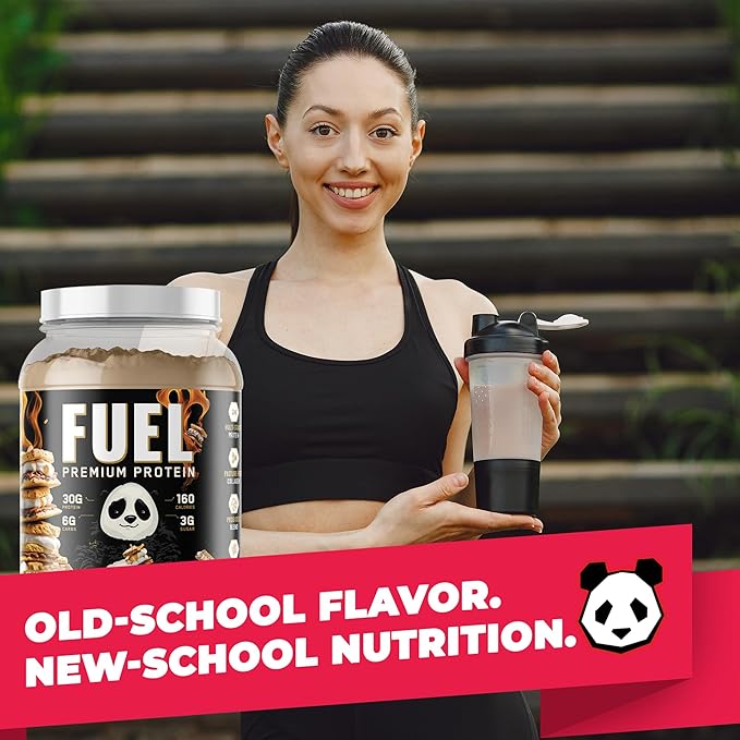 Underground Bio Labs Panda Fuel Premium Protein Whey,Hydrolyzed Collagen,Casein,Probiotics, Enzymes, Keto Friendly,Time Release, 25 Servings (2.5 Pound, Campfire S'Mores)