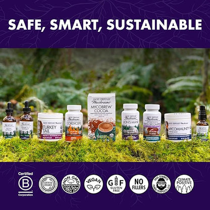 Host Defense MyCommunity Capsules - 17 Species Blend Mushroom Supplement for Immune Support - Herbal Aid with Lion's Mane, Reishi. Chaga, Cordyceps, Turkey Tail & More - 60 Capsules (30 Servings)*