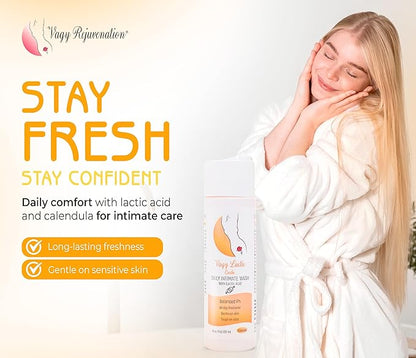 Vagy Rejuvenation Vagy Lactic Feminine Wash with Lactic Acid & Calendula – Gentle Intimate Wash Women pH Balance – Refreshing Vaginal Cleanser – 8 oz (8 oz, Cuaba (Dominican Pine))