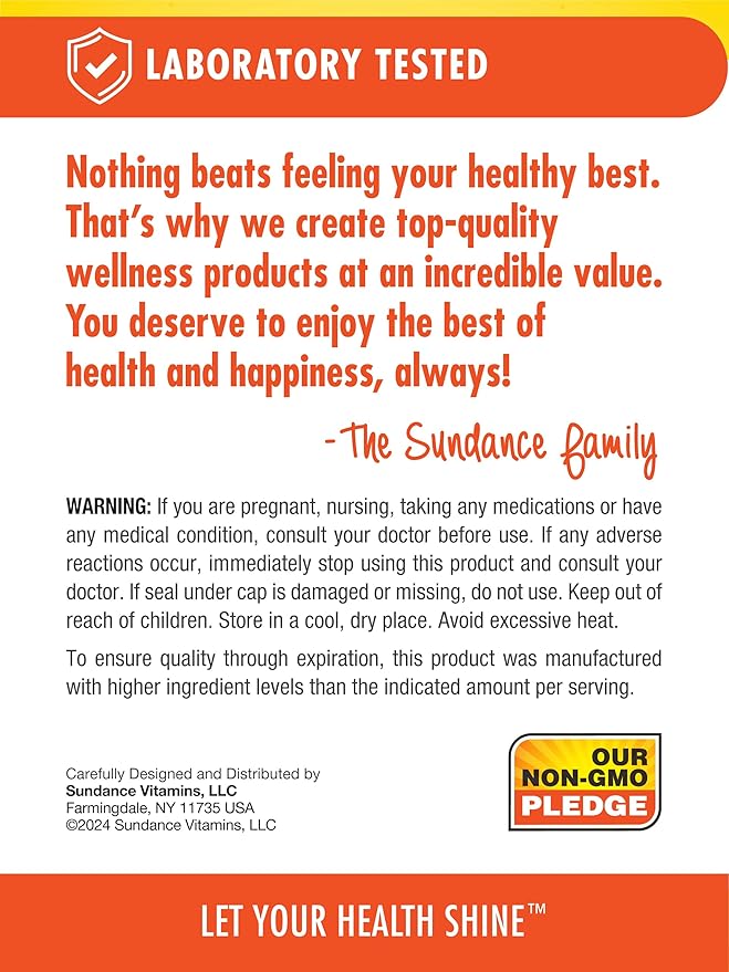 Sundance Vitamin D3 Gummies | 2000 IU | 48 Count | Pineapple Flavor | Vegetarian, Non-GMO, and Gluten Free Supplement