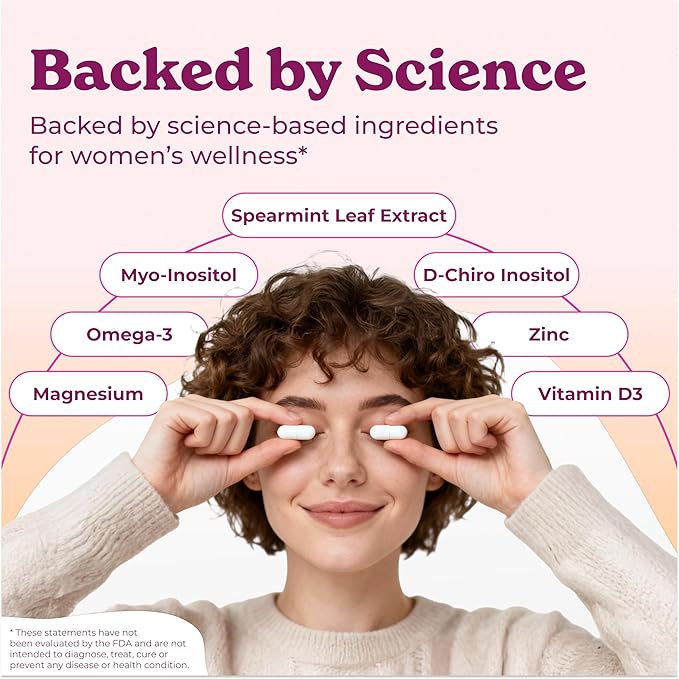 Myo-Inositol & D-Chiro Inositol 2000mg Per Serving for Women - Inositol 40:1 Formula with Spearmint, Vitamin D3, Zinc & Magnesium - Hormone Balance for Women, Ovarian Support - 120 Capsules - 2Packs