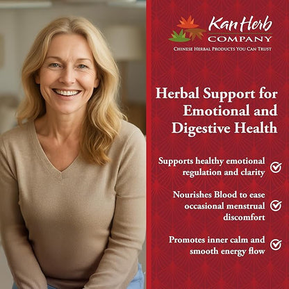 Kan Herbs Relaxed Wanderer Tablets – Traditional Chinese Herbal Blend with Dong Quai, White Peony & Bupleurum to Support Liver Qi Balance & Digestive Harmony, Xiao Yao San Formula, 300 Tablets