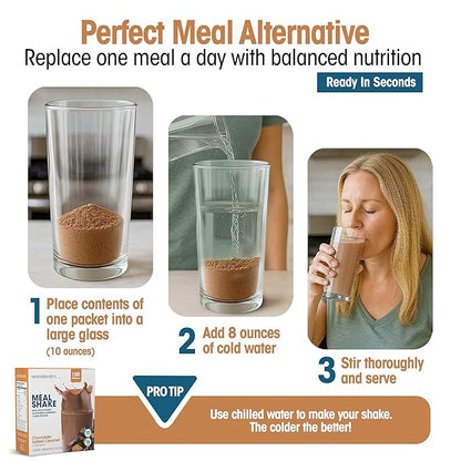 WonderSlim Meal Replacement Shake, Chocolate Salted Caramel, 15g Protein, 24 Vitamins & Minerals, Gluten Free, Low Carb (7ct)