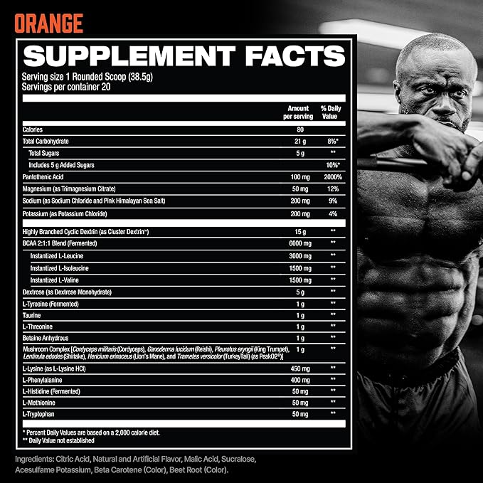 HOSSTILE Intra[R3] Intra Workout Powder, EAA & BCAA Drink with Carbs, Enhance Energy & Endurance, Build Lean Muscle & Improve Recovery, Orange, 20 Servings