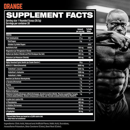 HOSSTILE Intra[R3] Intra Workout Powder, EAA & BCAA Drink with Carbs, Enhance Energy & Endurance, Build Lean Muscle & Improve Recovery, Orange, 20 Servings