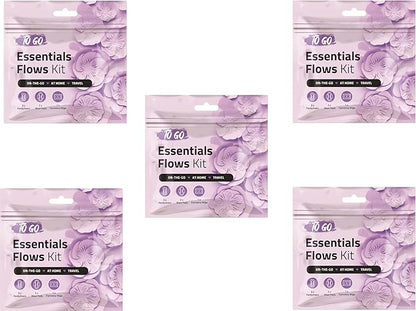 Essential Flows Kit with 3 Pantiliners, 2 Maxi Pads & 1 Feminine Wipe – Light Daily Period Care for Women & Girls – Travel Hygiene Pack (Purple) (5)