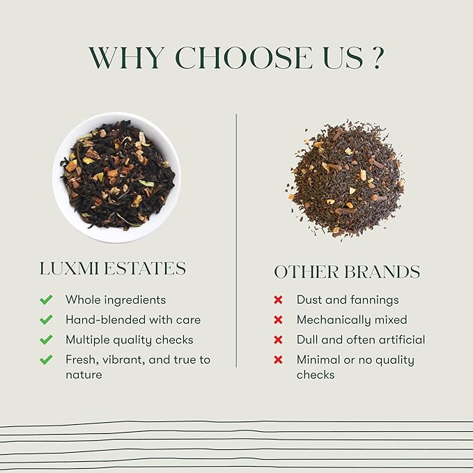 Luxmi Estates - Orange Spice - Black Darjeeling Tea - Loose Leaf - 100g (50 cups) | Special Edition Autumn Tea | Smooth, Flavorful, Robust and Caffeinated