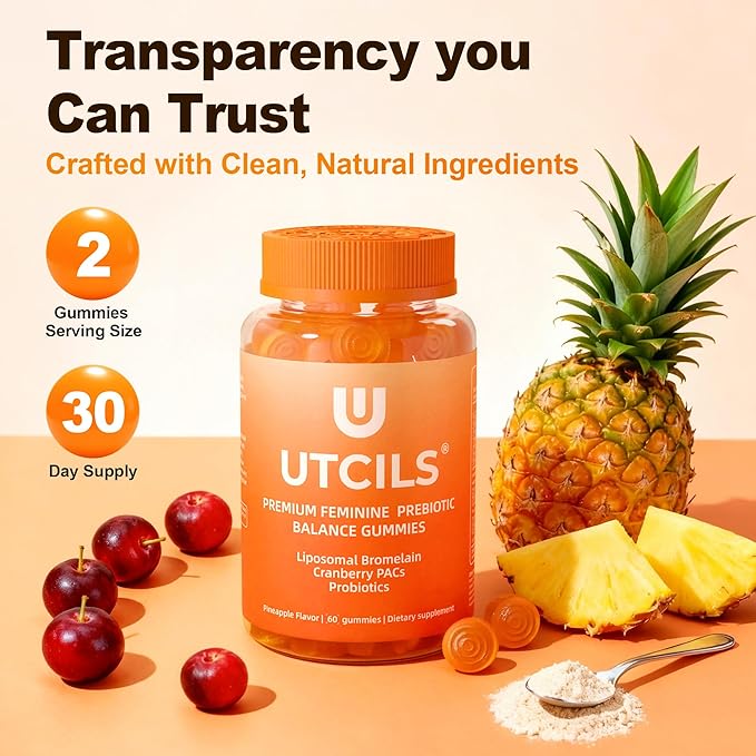 Liposomal Premium Feminine Balance Gummies, Advanced Women's Probiotic Gummies with Bromelain & Cranberry PACs - Triple-Targeted pH Balance Support, 30B CFU Shelf-Stable, Sugar Free 60 Count