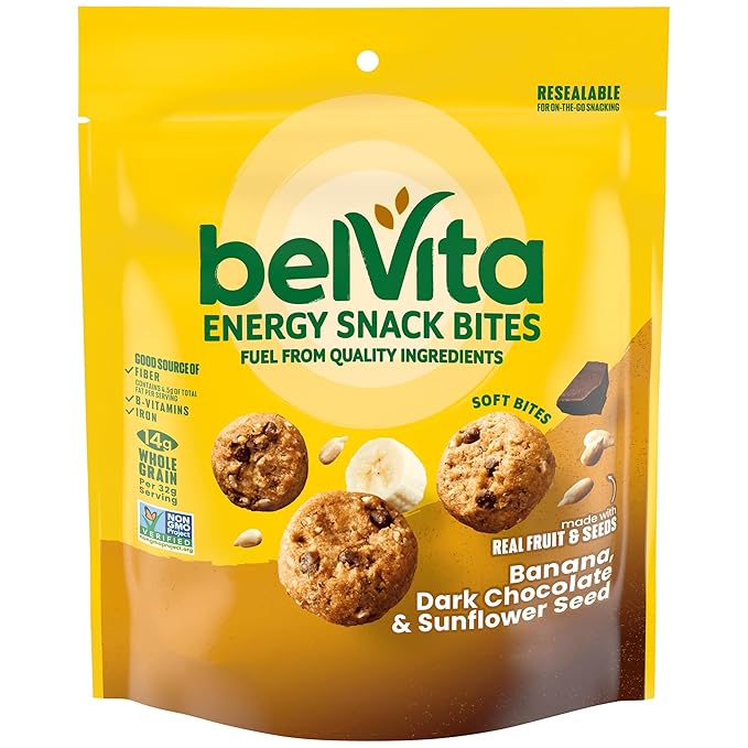 belVita Energy Snack Bites, Banana, Dark Chocolate and Sunflower Seed, 5 oz