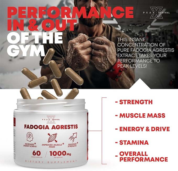 Testosterone Booster for Men with Fadogia Agrestis 1000mg Per Serving - Improve Natural Testosterone production, Increase Energy and Muscle Growth - Workout Supplement USA Made (60 Capsules)