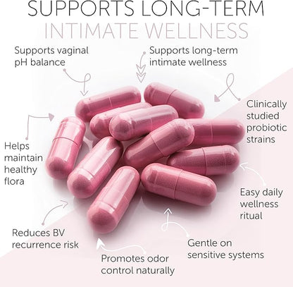 Bacterial Vaginosis Treatment for Women | Natural Homeopathic Supplement for Odor, Itching, Discharge, BV, and Vaginal Microbiota Imbalance | 60 Capsules for pH Balance and Daily Support