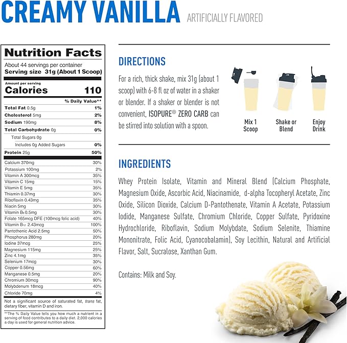 Isopure Zero Carb 100% Pure Whey Isolate Vanilla Protein Powder 3 Lbs + 1 Bottle of Clear Protein Water with Electrolytes, 15g Whey Protein Isolate, Zero Sugar, Mixed Berry, 20 fl oz Bottle