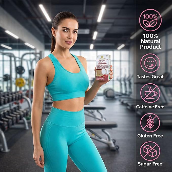 Hyleys Slim Tea Goji Berry Flavor - Weight Loss Herbal Supplement Cleanse and Detox - 25 Tea Bags (6 Pack)