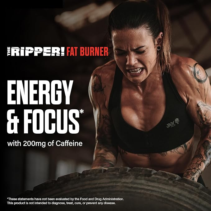 JNX SPORTS The Ripper! Fat Burner Pre Workout for Men & Women – Thermogenic Fat Burning Powder & Appetite Suppressant, Boost Energy & Endurance – Sour Candy 30 Servings