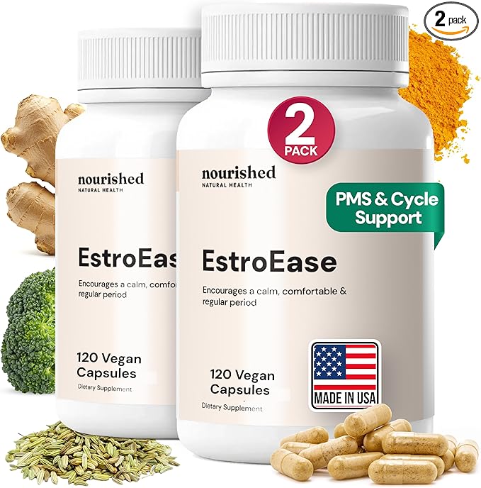 Nourished Period + PMS Repair - Menstrual Cycle Support Supplement for Women - Vegan Formula for Monthly Cycles, Cramping, Mood, Headaches - 120 Capsules