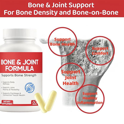 Osteo Bone & Joint Formula Forbone Density, Bone and Joint Formula Supplement, Calcium Supplements for Women with Vitamin D3, K2, Collagen Ll, Marine Multimineral Complex, 60 Capsules