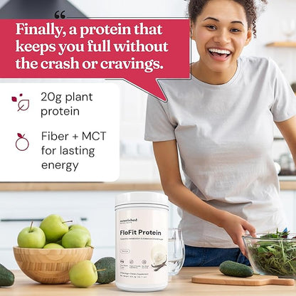 Nourished Natural Health FloFit Pea Protein Powder - Hormone Balance for Women - Vegan Protein Powder Plant Based with Low-Carbs - Supports Acne, Regulates Cycle, Easy to Digest - Caffeine Free.
