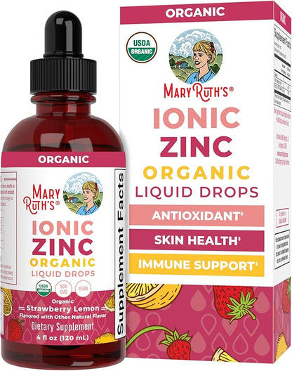 MaryRuth's Organic Liquid Zinc Supplement for Kids & Adults | Immune Support | Skin Health | Antioxidant | Cellular Metabolism | Zinc Sulfate | Vegan | Non-GMO | Sugar Free | Gluten Free | 4 oz