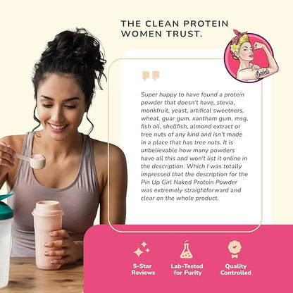 Pin Up Girl Whey Protein Isolate Powder – 27g of Protein Per Serving – Pure Premium Muscle-Building Whey Protein for Women – Fat Free, Low Calorie, Low Carb, No Added Sugar – Unflavored