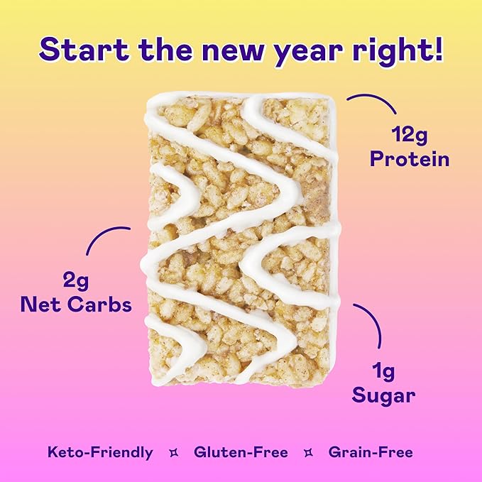 Magic Spoon Treats - 8 Gluten Free Protein Bars, Marshmallow - High Protein Gluten Free Snack - Sugar & Grain Free Protein Cereal Bar - Low Carb & Keto Friendly - Healthy Snacks for Adults