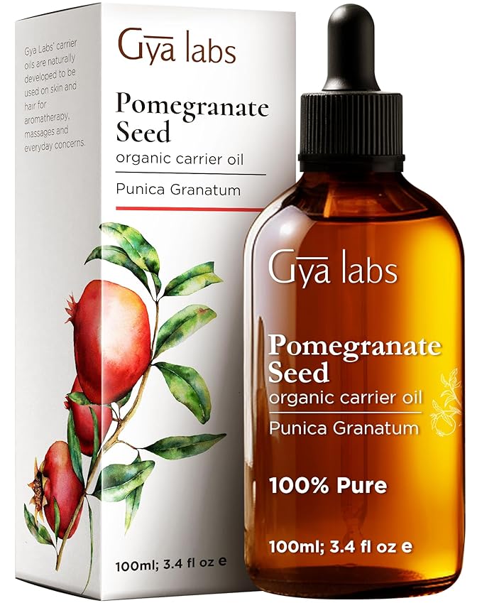 Gya Labs Pomegranate Seed Oil for Skin & Evening Primrose Oil for Face Set - Aromatherapy Grade Essential Oils Set - 2x3.4 fl oz