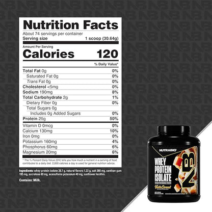 NutraBio 100% Whey Protein Isolate Protein Powder, 25g Protein with Complete Amino Acid Profile, Non-GMO, Soy & Gluten Free, Low Carb, Low Calorie Whey Protein Powder, Vanilla Caramel, 5 Lbs