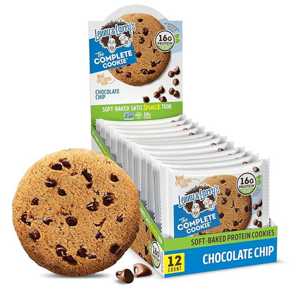 Lenny & Larry's Complete Protein Cookie, [Chocolate Chip], Chewy Soft Baked, 16g Plant Protein, Vegan, Non-GMO, High Fiber, 4 Ounce Cookie (Pack of 12)
