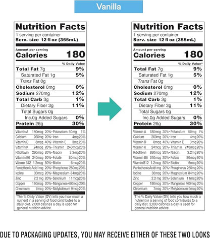 OWYN Only What You Need High Protein Shake, Chocolate and Vanilla Flavored, 26g Protein, 0g Sugar, 3g Fiber, Dairy Free, Plant Based Protein Drink, 12 Count
