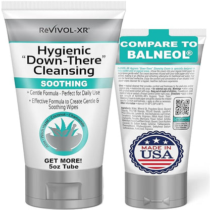 Hygienic Cleansing Lotion, Gentle Relief + Soothing Aloe & Witch Haze for Discomfort of Down-There Sensitive Areas, Makes 300+ Wet Wipes from Toilet