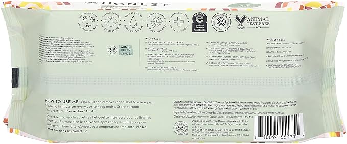 The Honest Company Hypoallergenic Multi-Use Baby Wipes for Sensitive Baby Skin, Terrazzo, 36 Count