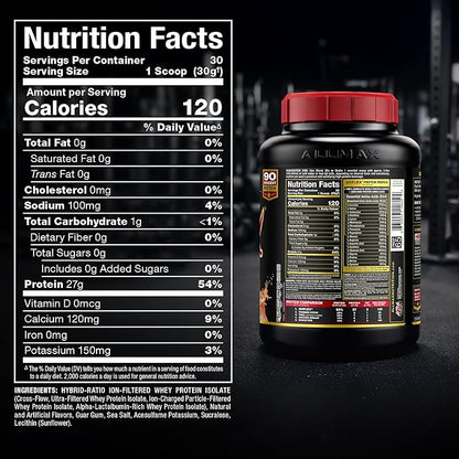 ALLMAX ISOFLEX Pure Whey Isolate Protein Powder - Gluten Free, Low Lactose, Sugar-Free - High-Protein, Clean, Keto-Friendly for Pre Post Workout Supplement for Women and Men | Caramel Macchiato, 2lb