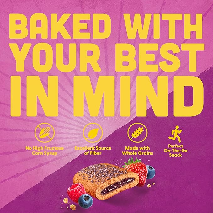 Pure Protein Wildberry Soft Baked Protein Bars – 12g Protein, 8g Fiber, Whole Grain Breakfast Bars, High Fiber, Individually Wrapped Protein Snacks for On-the-Go – 10 Count