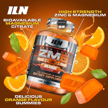 Iron Labs ZM6 Gummies for Men & Women - 2 Pack - Zinc Magnesium Gummies (200 Count, Orange Flavor, Vegan) - Magnesium Citrate and Zinc Citrate Supplements with Vitamin B6 and D3