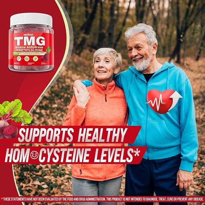 2Pack TMG Gummies 1000mg Betaine Anhydrous + Methylated Multivitamin & B Complex Methylated(Methylfolate B12 B6), Magnesium, Taurine - Essential Trimethylglycine for Homocysteine Levels, Brain, Energy